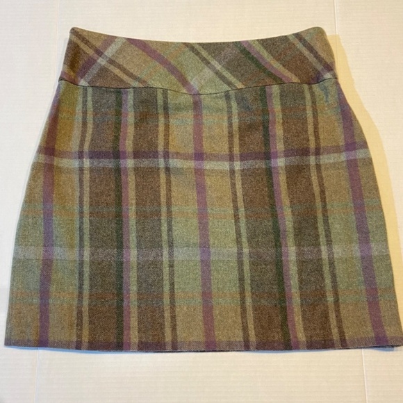 Lauren Ralph Lauren Women's Plaid Fringe Trim Tweed Mini Skirt in Natural - Picture 5 of 10